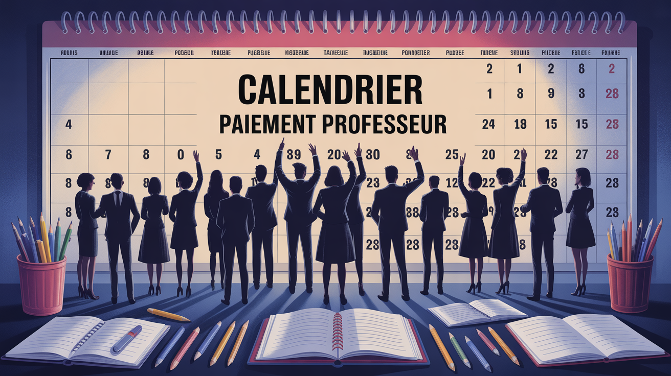 Calendrier paiement professeur visuel groupe enseignants