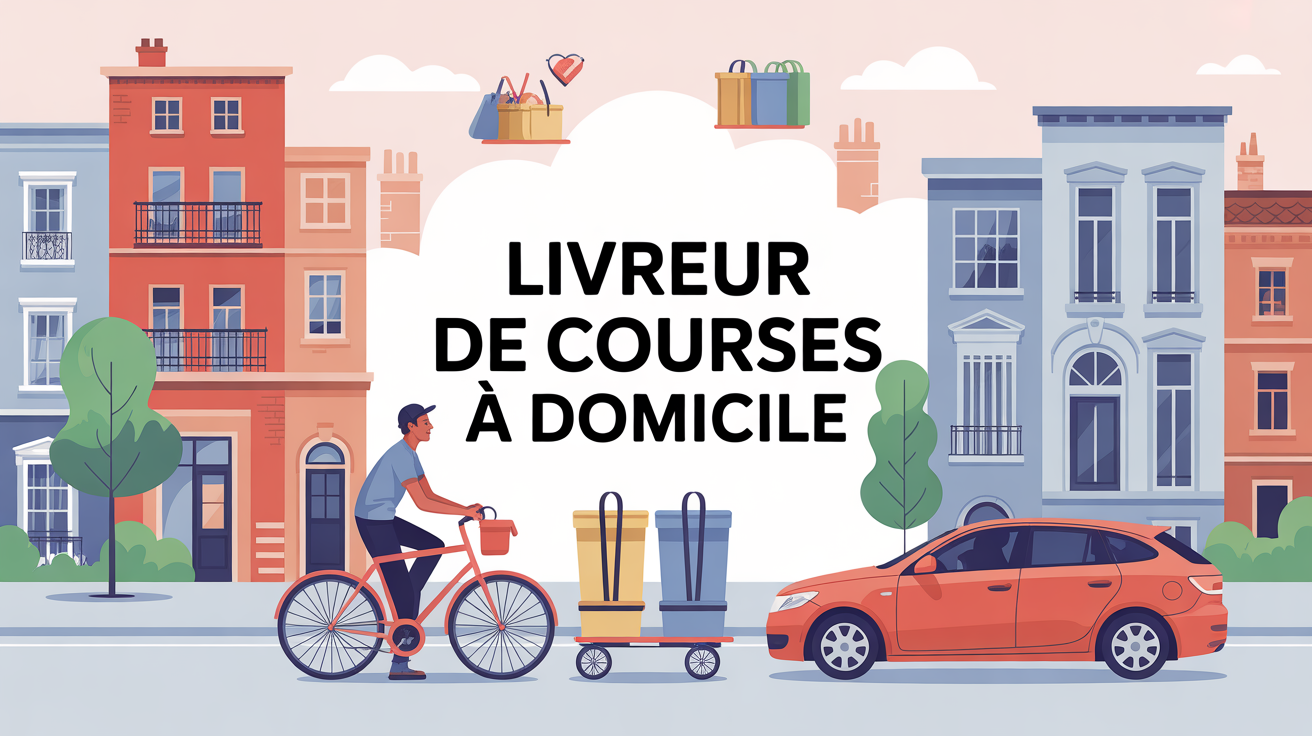 livreur de courses à domicile à vélo et voiture sacs isothermes