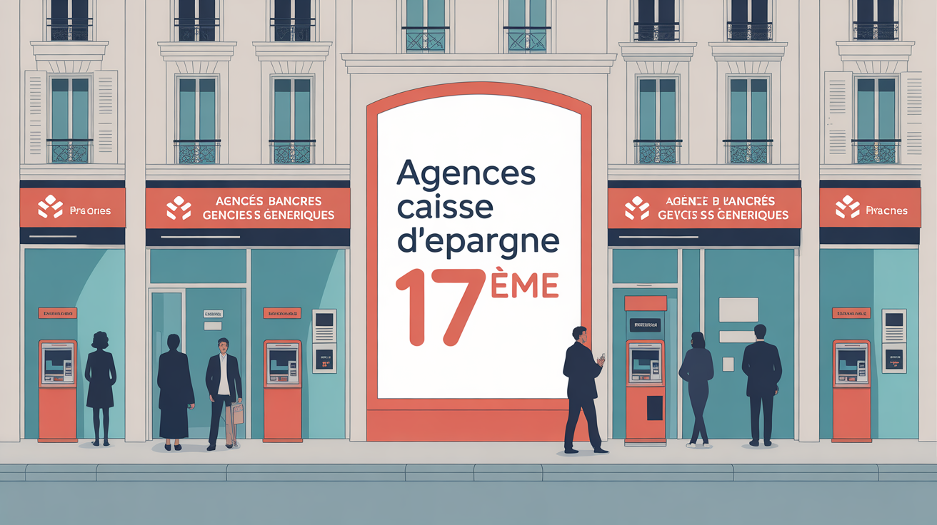 Vue quartier urbain agences Caisse d'Epargne Paris 17eme