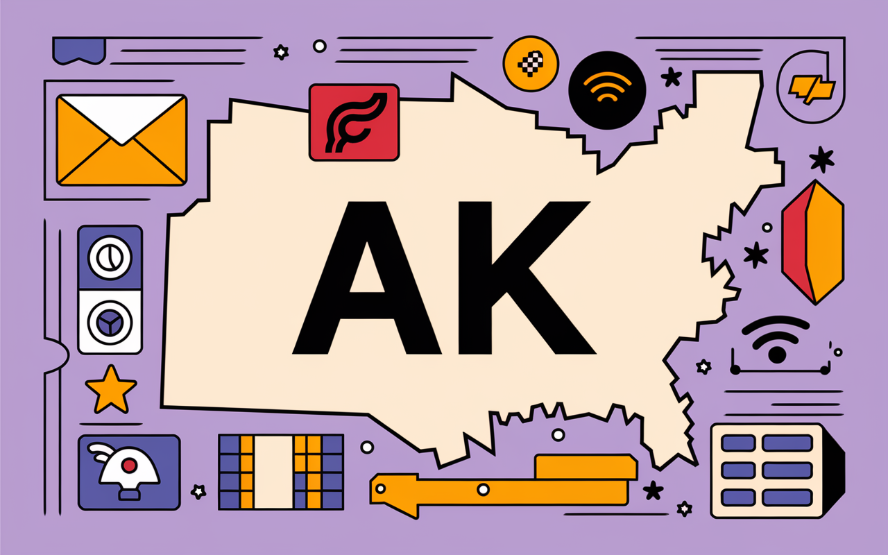 AK Alaska numérique illustration informative