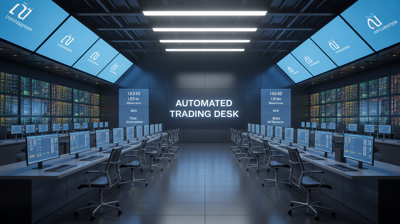 Vue salle de marche automated trading desk securisee