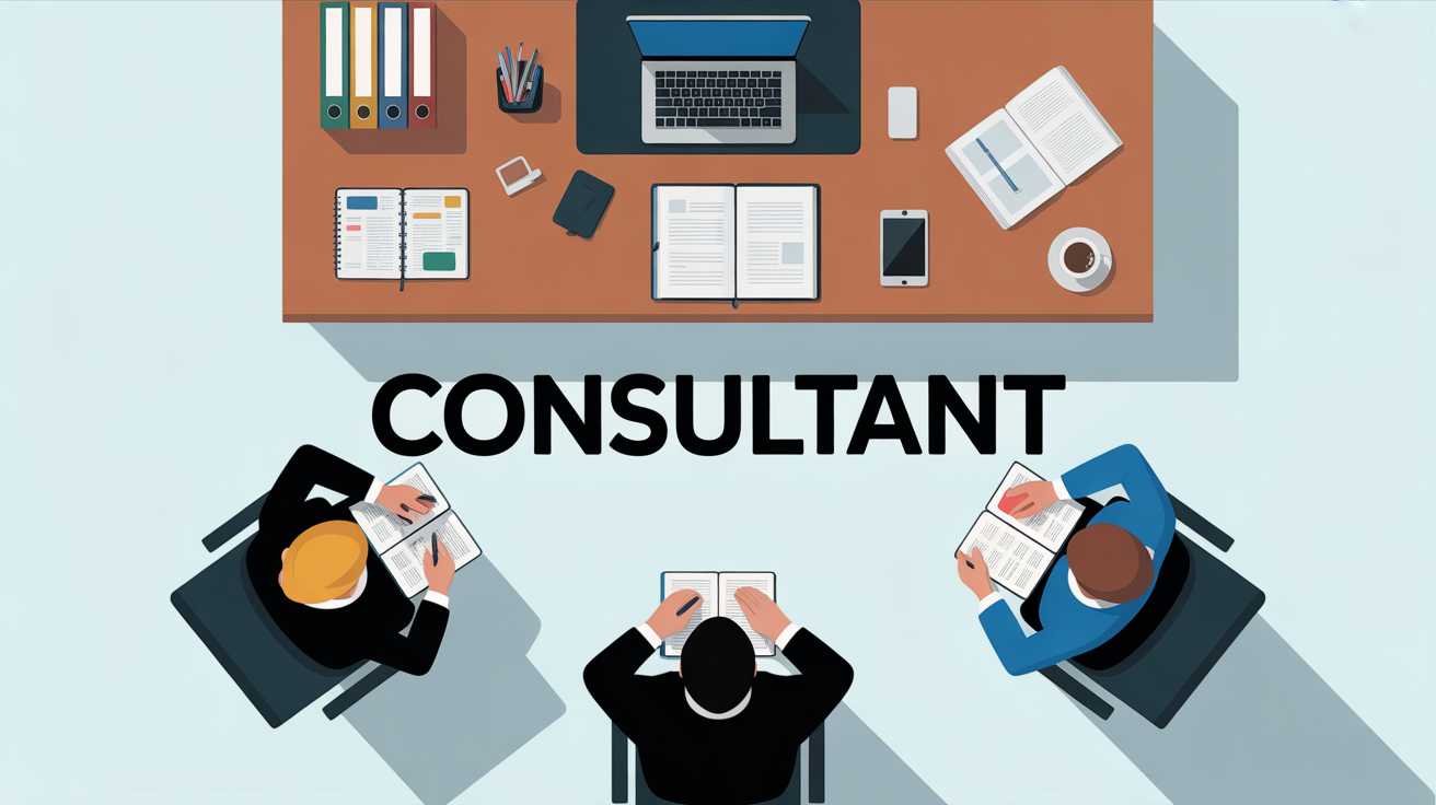 Consultant bureau ordinateur dossier cafe