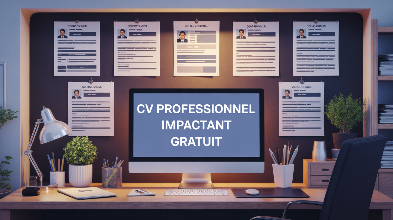 cv professionnel impactant gratuit sur bureau moderne