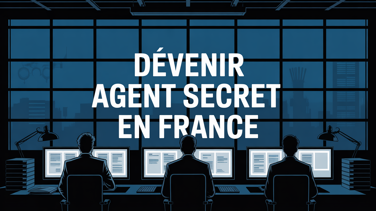 Bureau agent secret France, silhouettes et dossiers