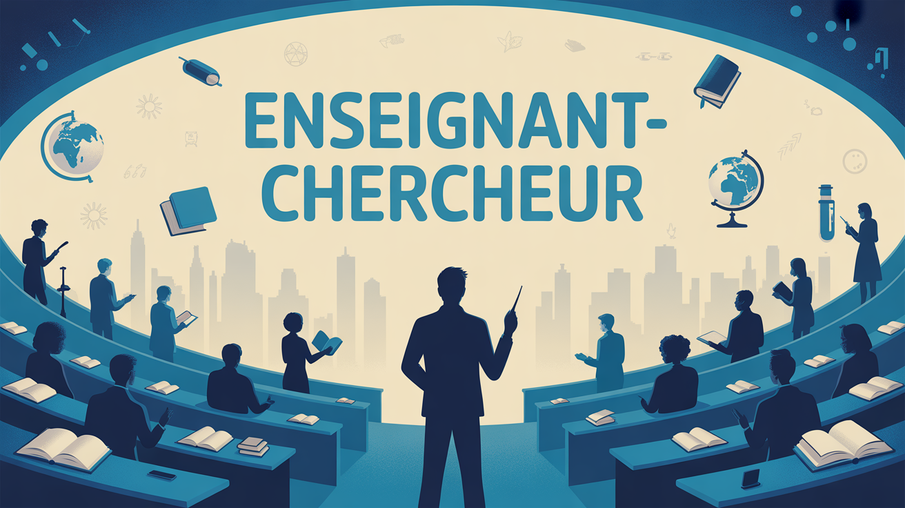 silhouettes enseignant chercheur étudiants université moderne