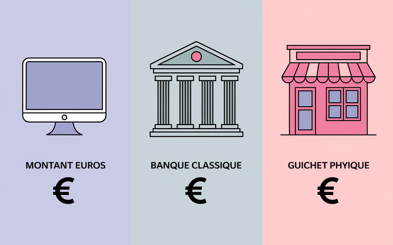 comparatif frais CHF EUR plateforme banque guichet