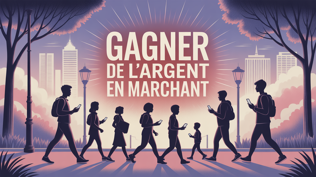 illustration moderne sentier urbain gain argent marche