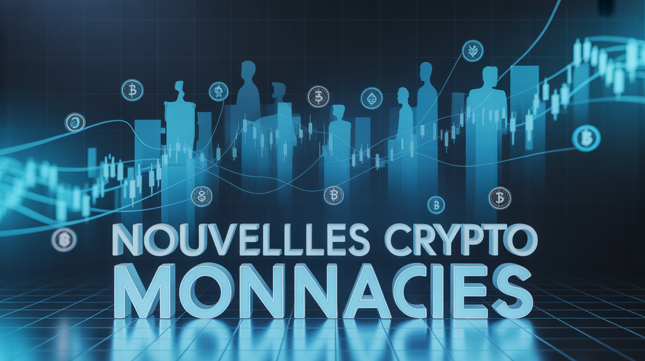 Graphe stylisé sur nouvelles crypto monnaies et innovation