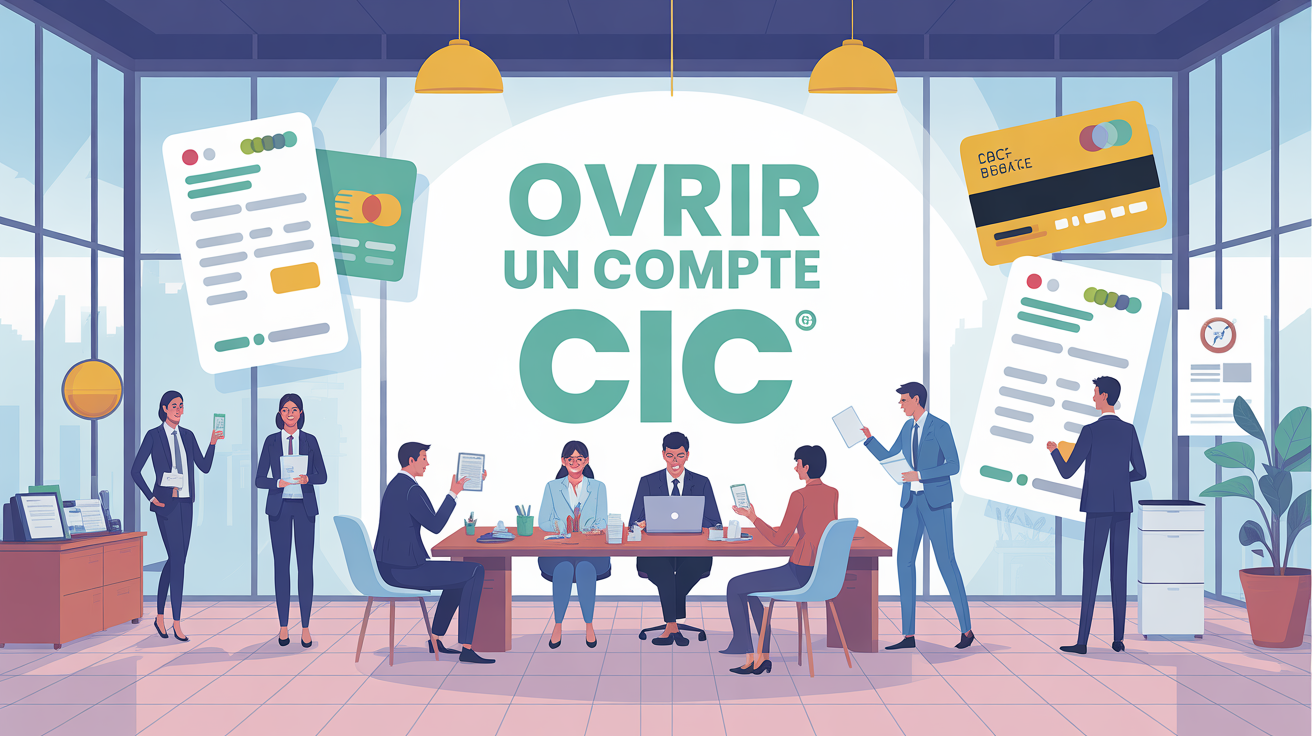 Illustration ouvrir un compte CIC ambiance rassurante