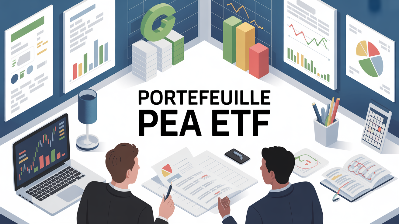 Illustration portefeuille PEA ETF graphique bourse