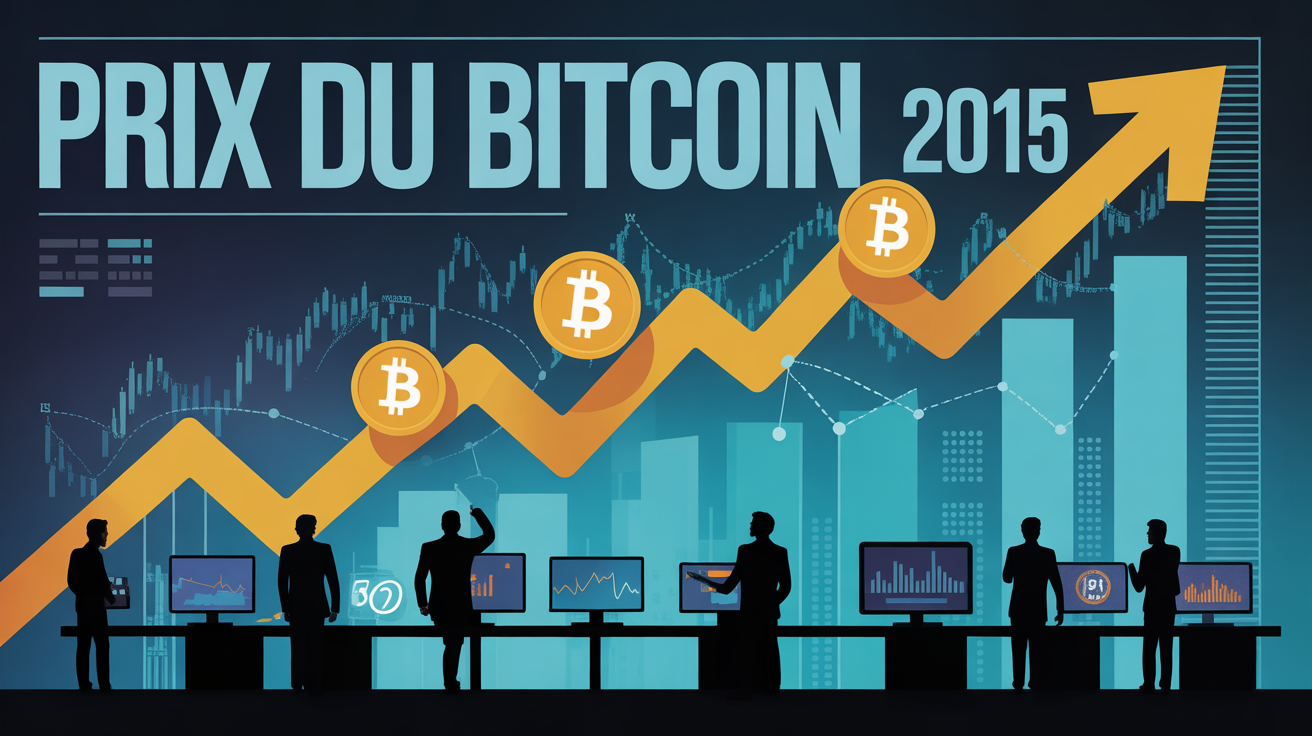 Graphique ligne du prix du Bitcoin 2015 entreprises innovation