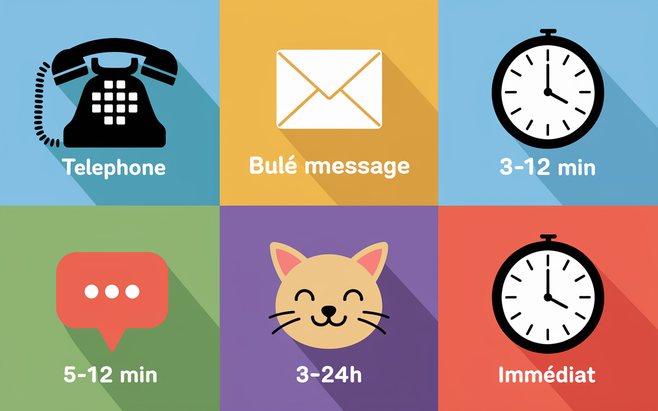 Icônes contact Fortuneo, délais téléphone chat et message