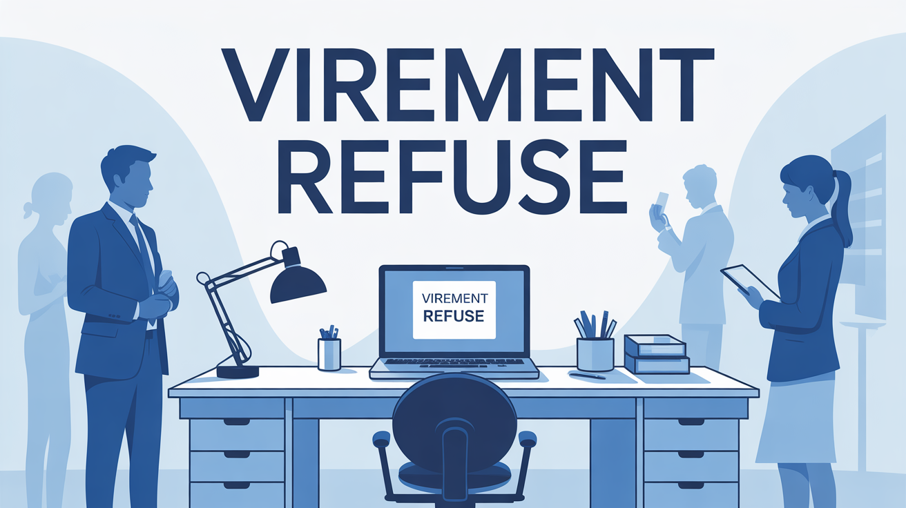 Ecran ordinateur virement refuse entreprise