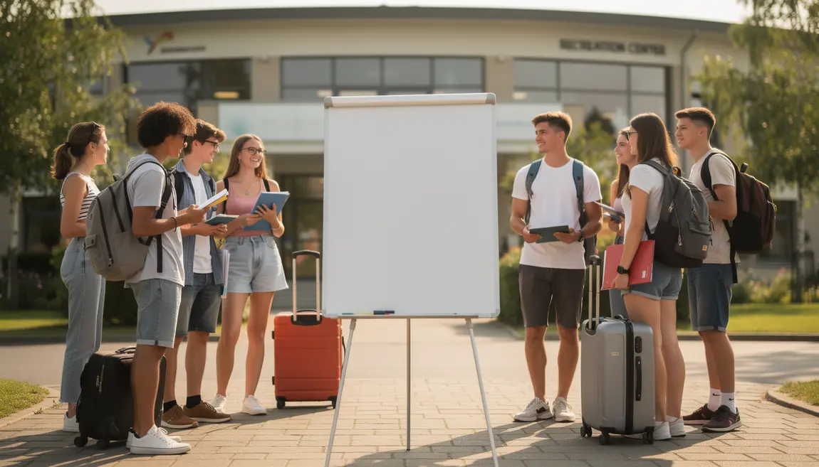 Groupe de jeunes devant centre loisirs inscription BAFA 2025