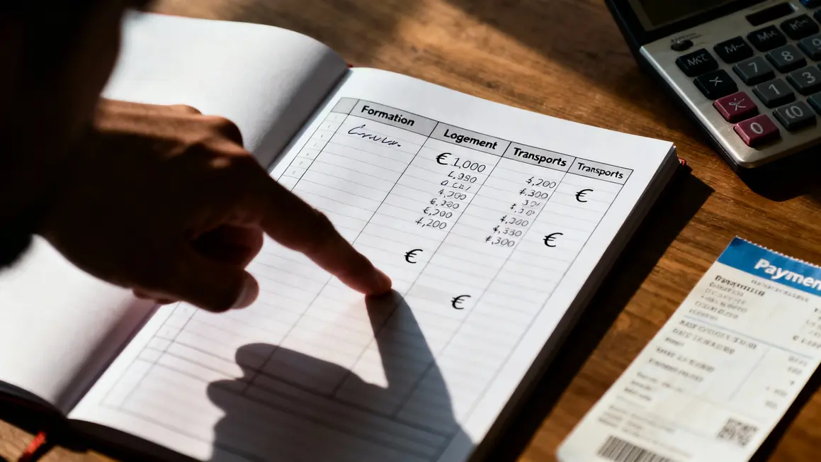 Feuille budget BAFA 2025 formation logement