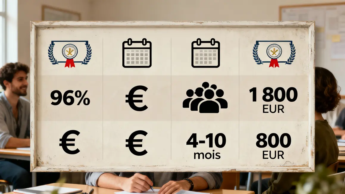Tableau comparatif formations couture France