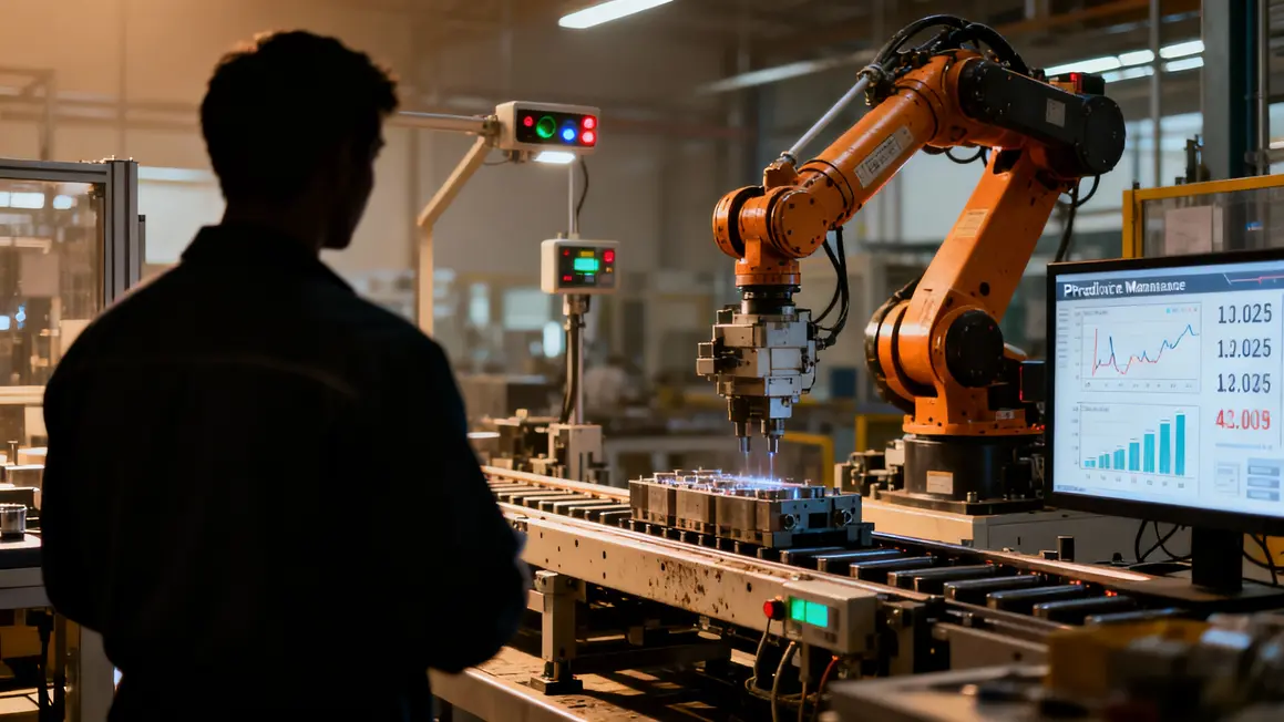 Ligne de production industrielle automatisée et IA