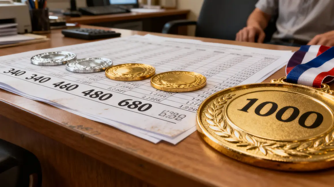 tableau montants medaille du travail