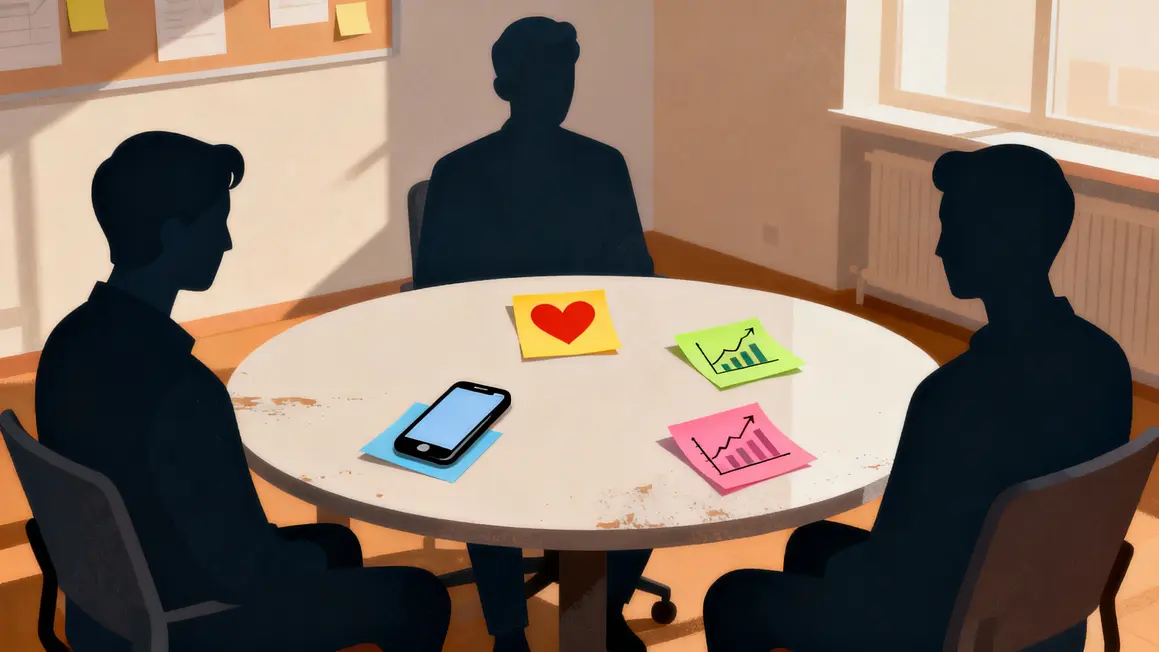 stratégie marketing créative, expérience utilisateur, post-it et smartphone