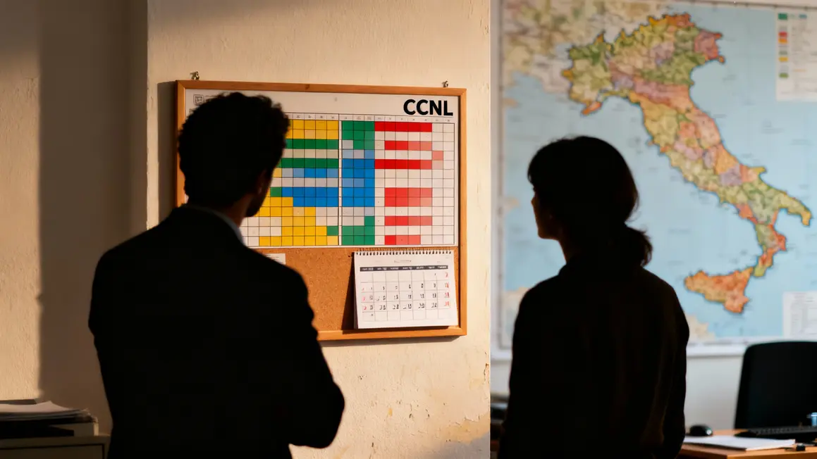 tableau conventions collectives salariales CCNL Italie