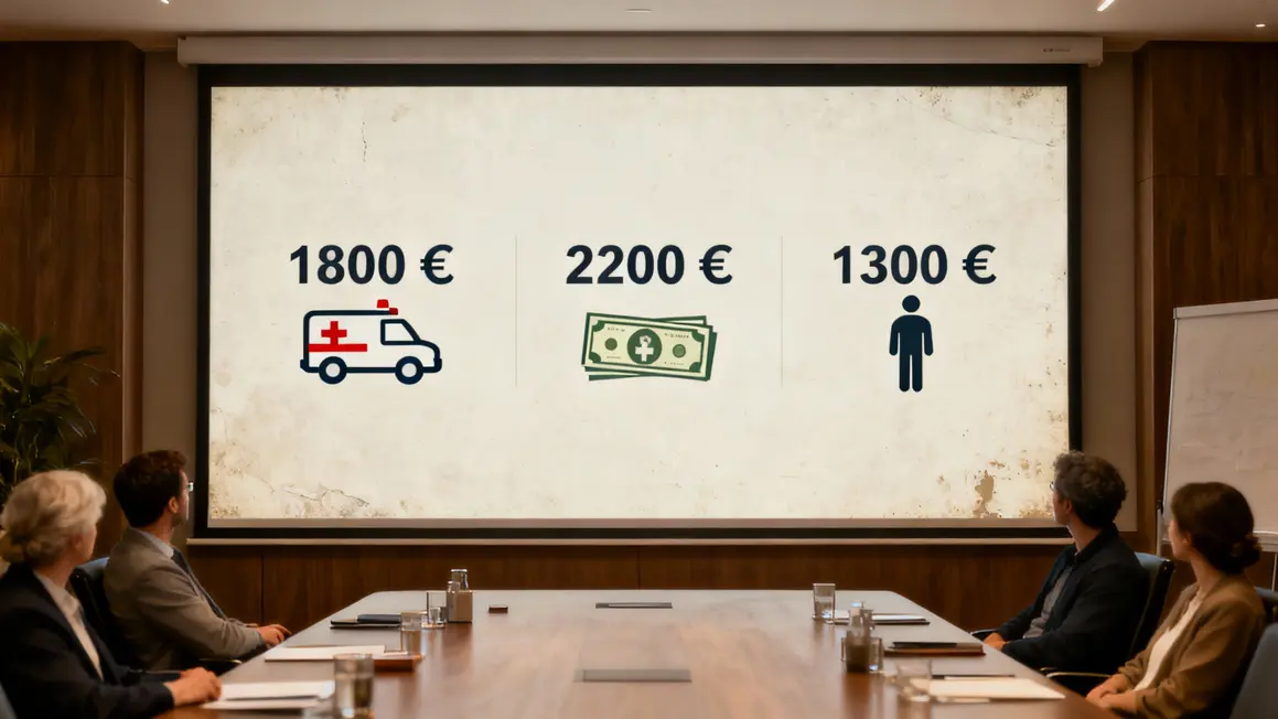 tableau chiffres et pictogrammes pour salaire ambulancier