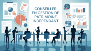 Illustration conseiller en gestion de patrimoine indépendant moderne