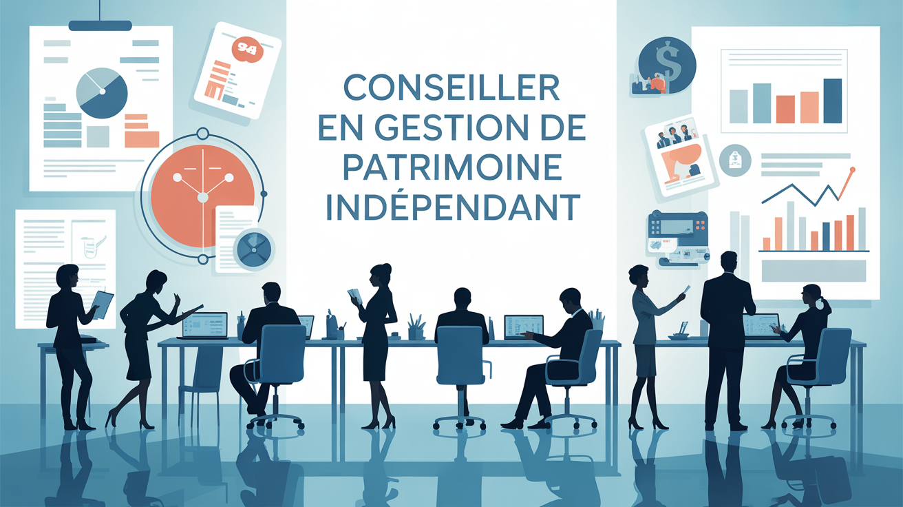 Illustration conseiller en gestion de patrimoine indépendant moderne