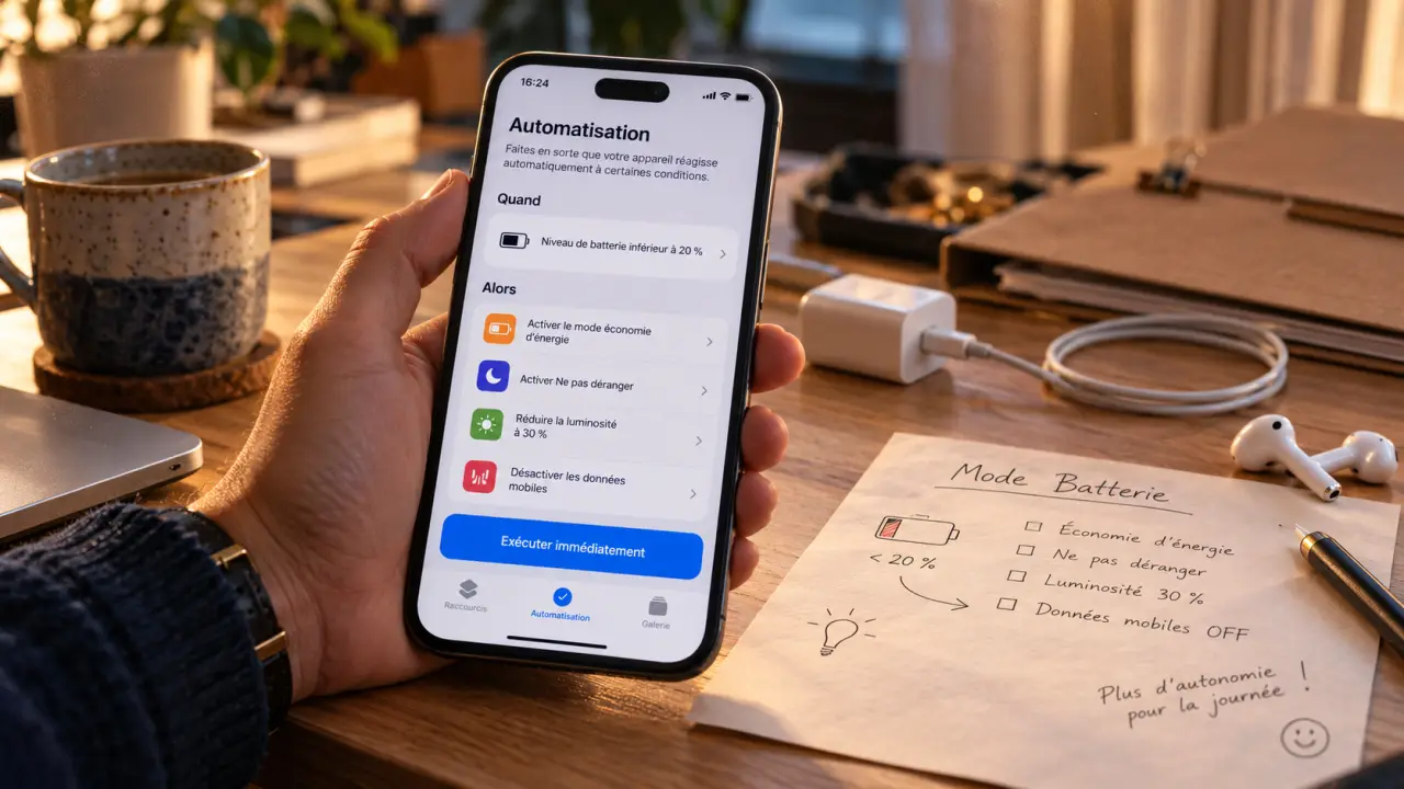Meilleure automatisation iPhone : mode Batterie dans Raccourcis sur iPhone
